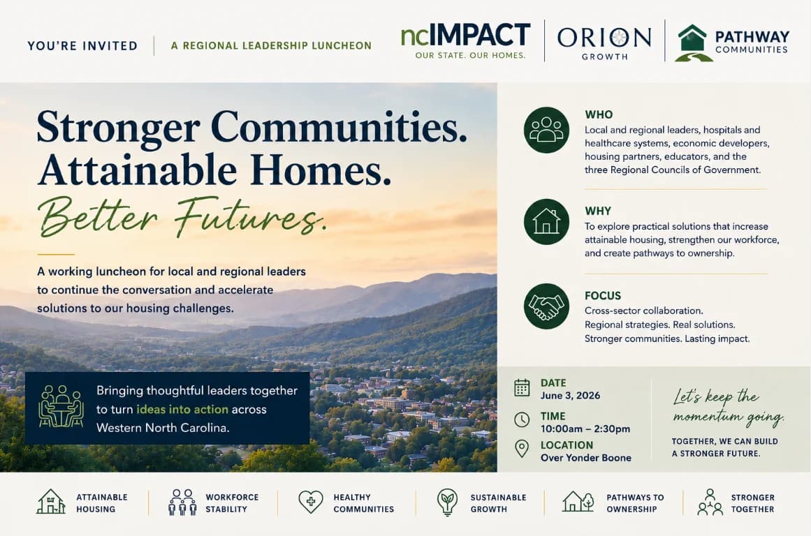 Stronger Communities. Attainable Homes. Better Futures. — High Country Regional Leadership Luncheon invite